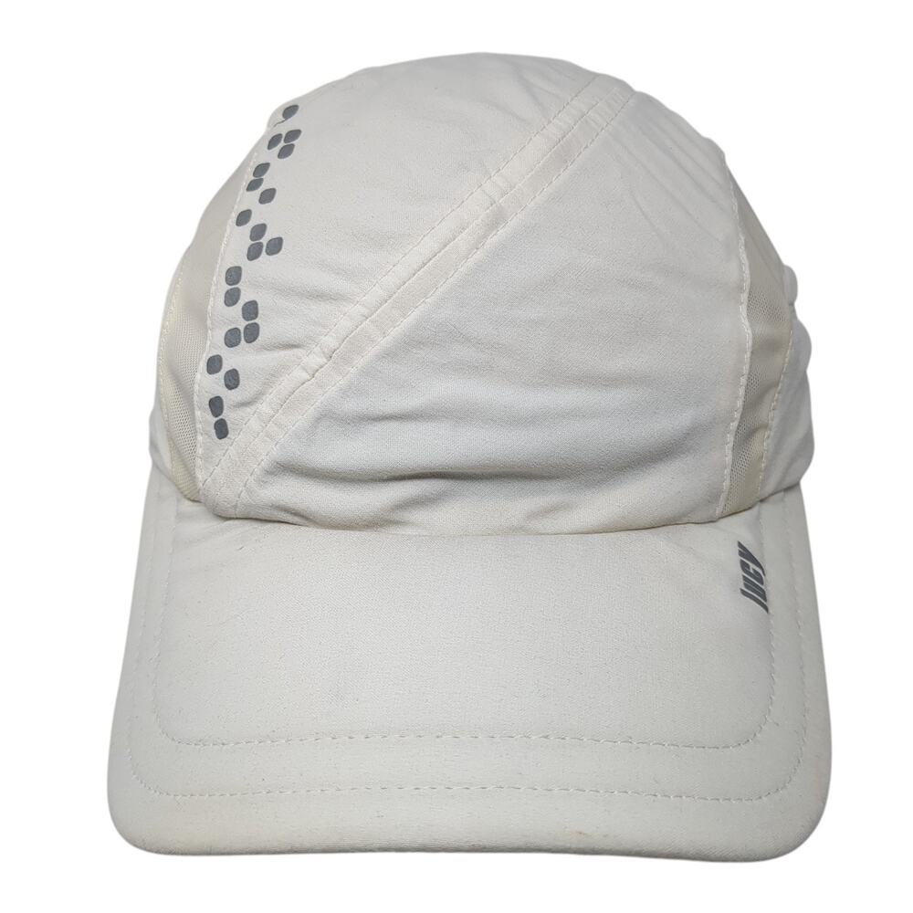 Lucy Strapback Baseball Cap White One Size Adjustable With Zip Nylon Blend